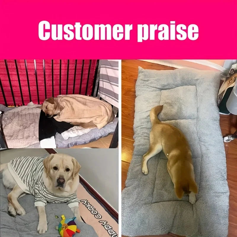Extra-large plush dog bed/sofa/cat bed/dog house/cage mat, thick and super soft polyester pet mat