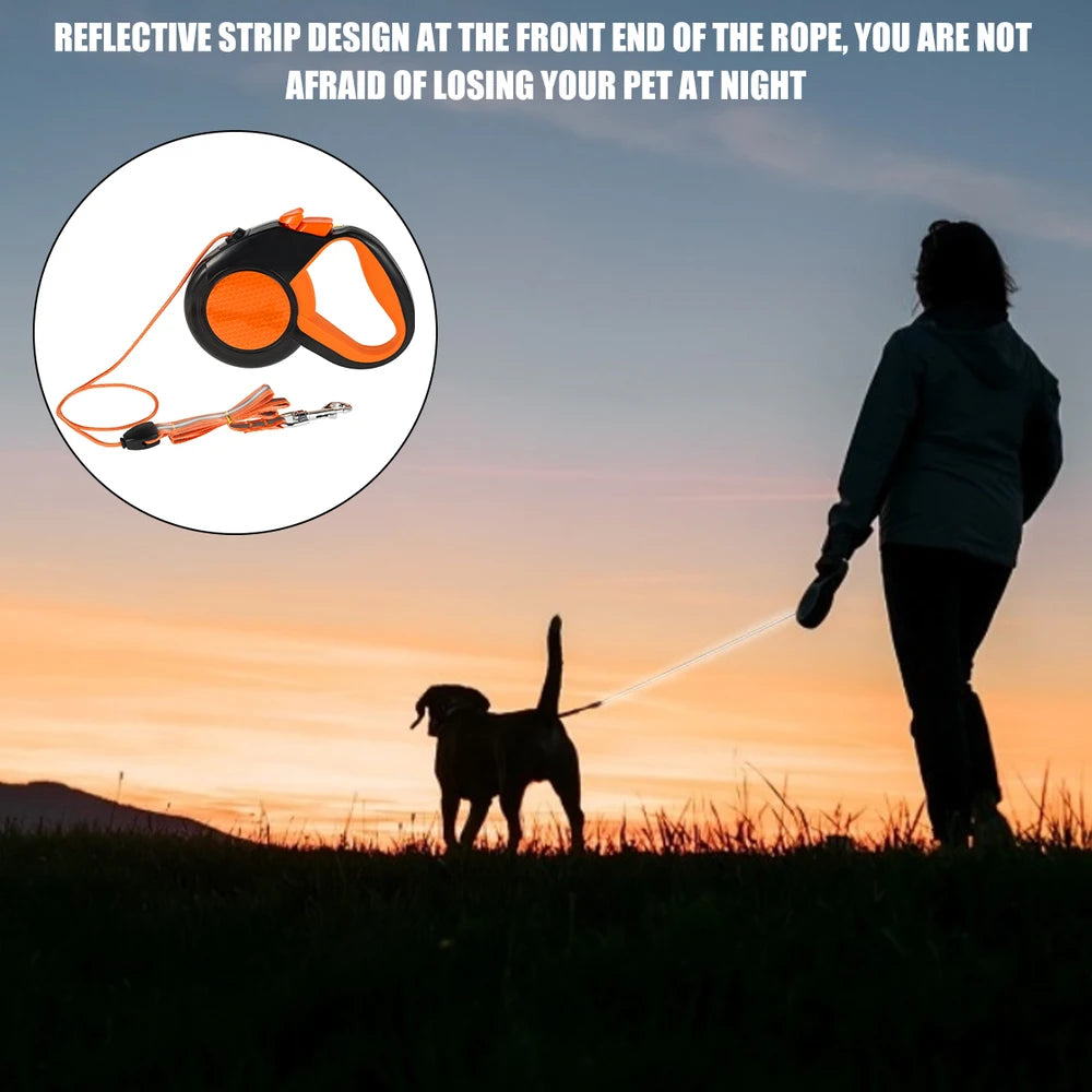 Automatic Retractable Reflective Dog Leashes Traction Rope Dogs Cat Walking Pet Leash Lead Automatic Extending Outdoor Training
