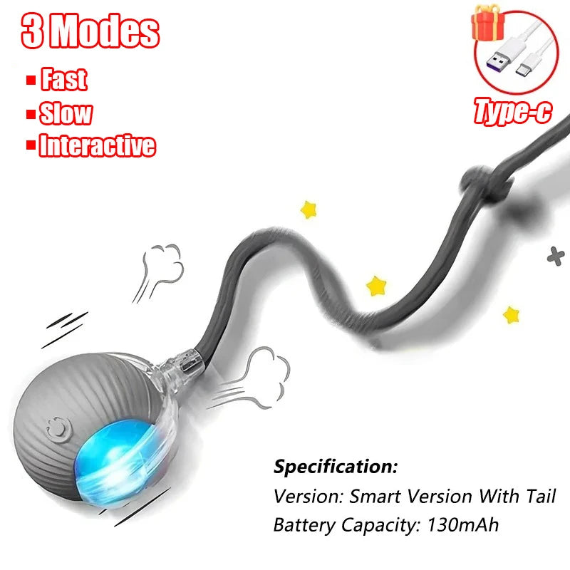 Smart Dog Interactive Ball Toys Automatic Rolling Ball Rechargeable Electric Pet Interactive Toy Dog Cat Training Imitate Mouse