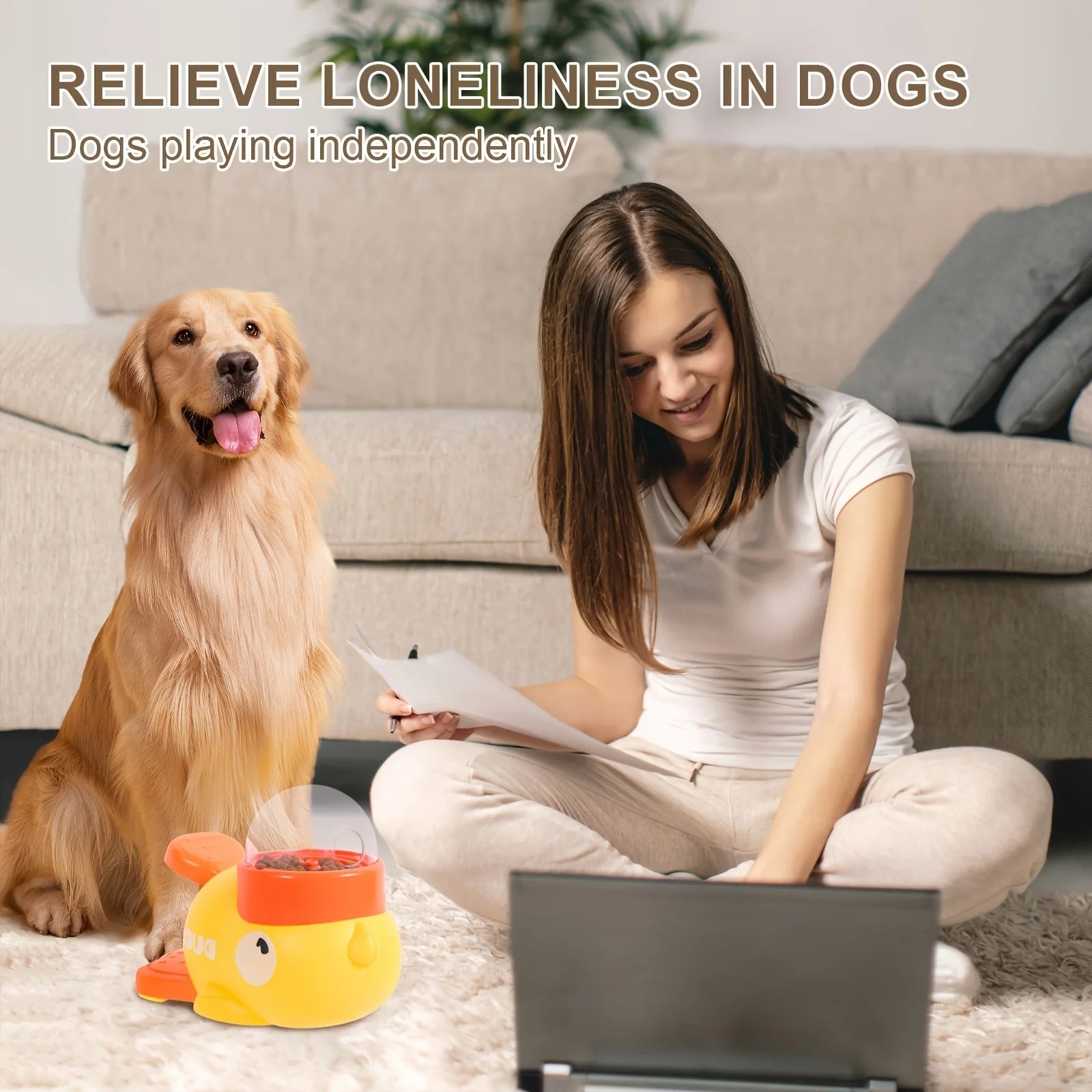 1 Yellow Duck-Shaped Interactive Dog Education Push Toy - Non-Electric, Manual Counting Dog Toy