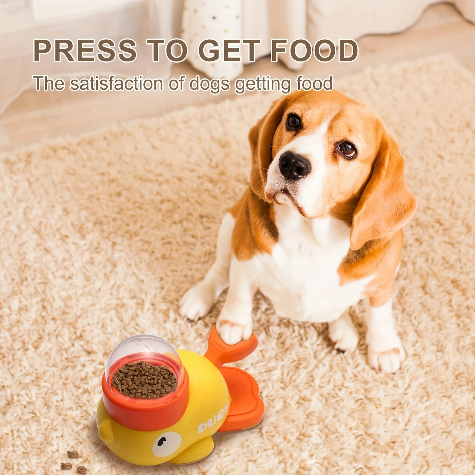 1 Yellow Duck-Shaped Interactive Dog Education Push Toy - Non-Electric, Manual Counting Dog Toy