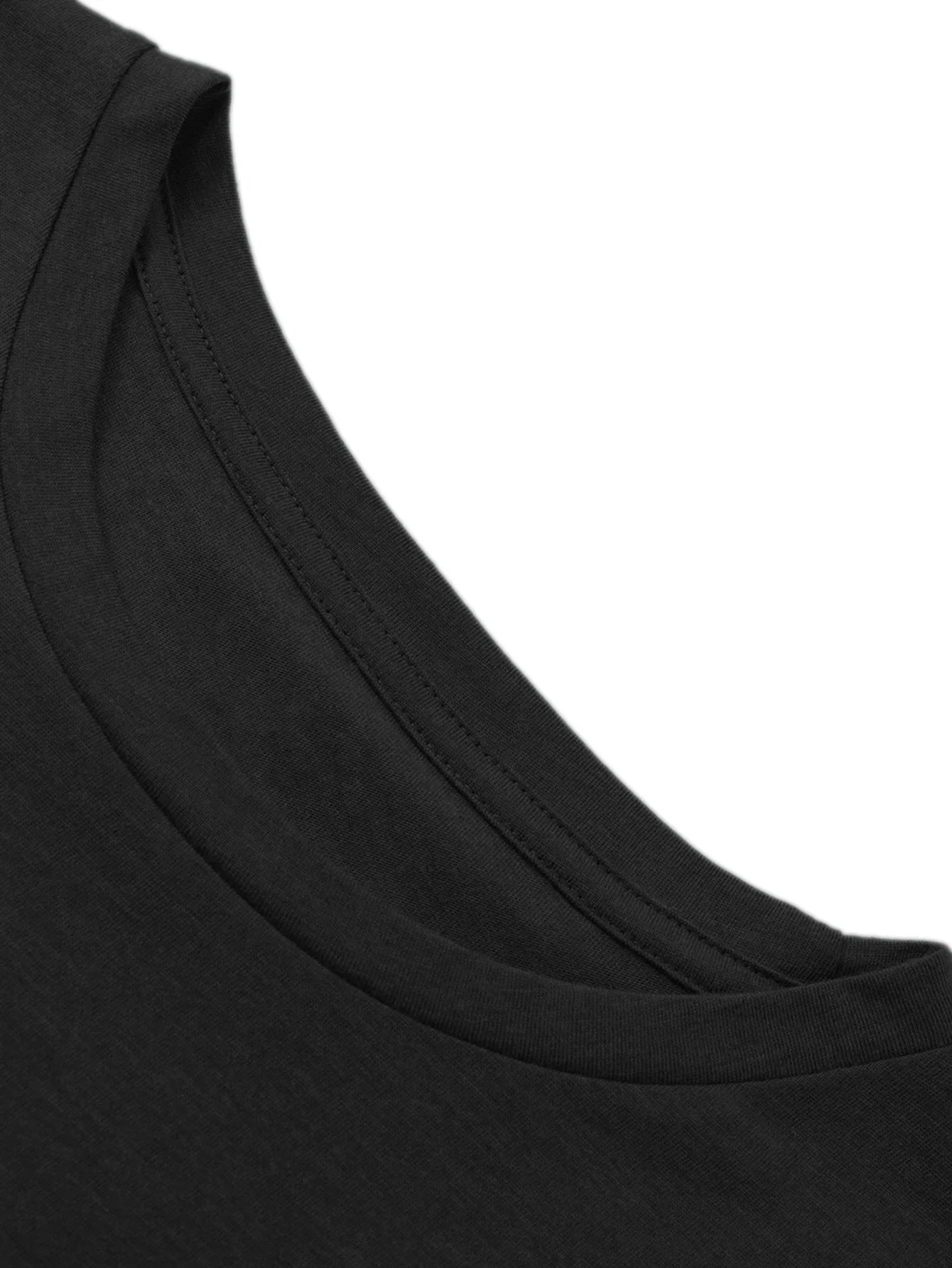 Casual Crew Neck T-Shirt, Polyester Blend with Slight Stretch, Short Sleeve, with Dog and 