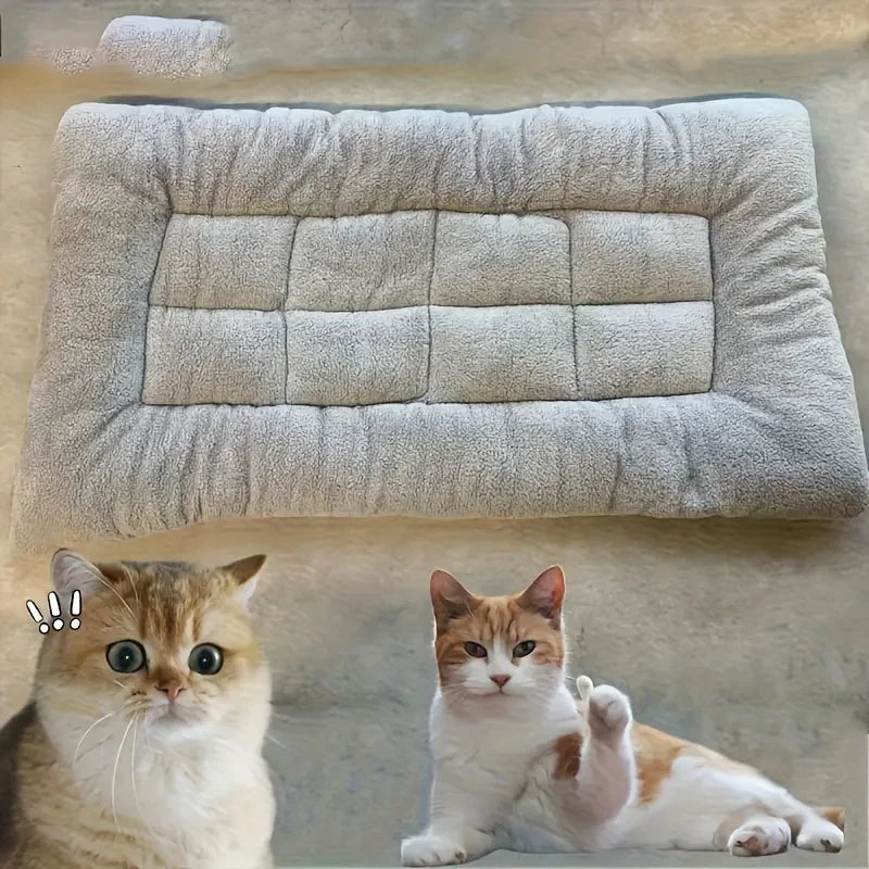 Extra-large plush dog bed/sofa/cat bed/dog house/cage mat, thick and super soft polyester pet mat