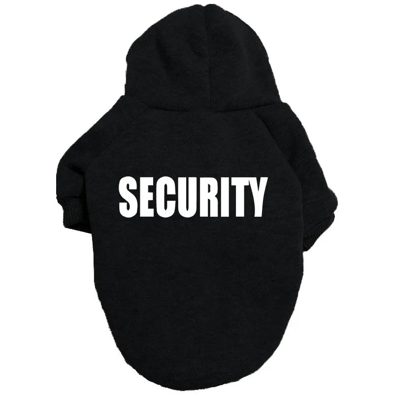 Security Dog Clothes Small Large Dogs Hoodie Coat Chihuahua Dog Sweatshirt French Bulldog Warm Puppy Clothes For Dog XS-9XL