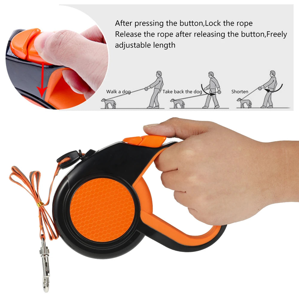 Automatic Retractable Reflective Dog Leashes Traction Rope Dogs Cat Walking Pet Leash Lead Automatic Extending Outdoor Training