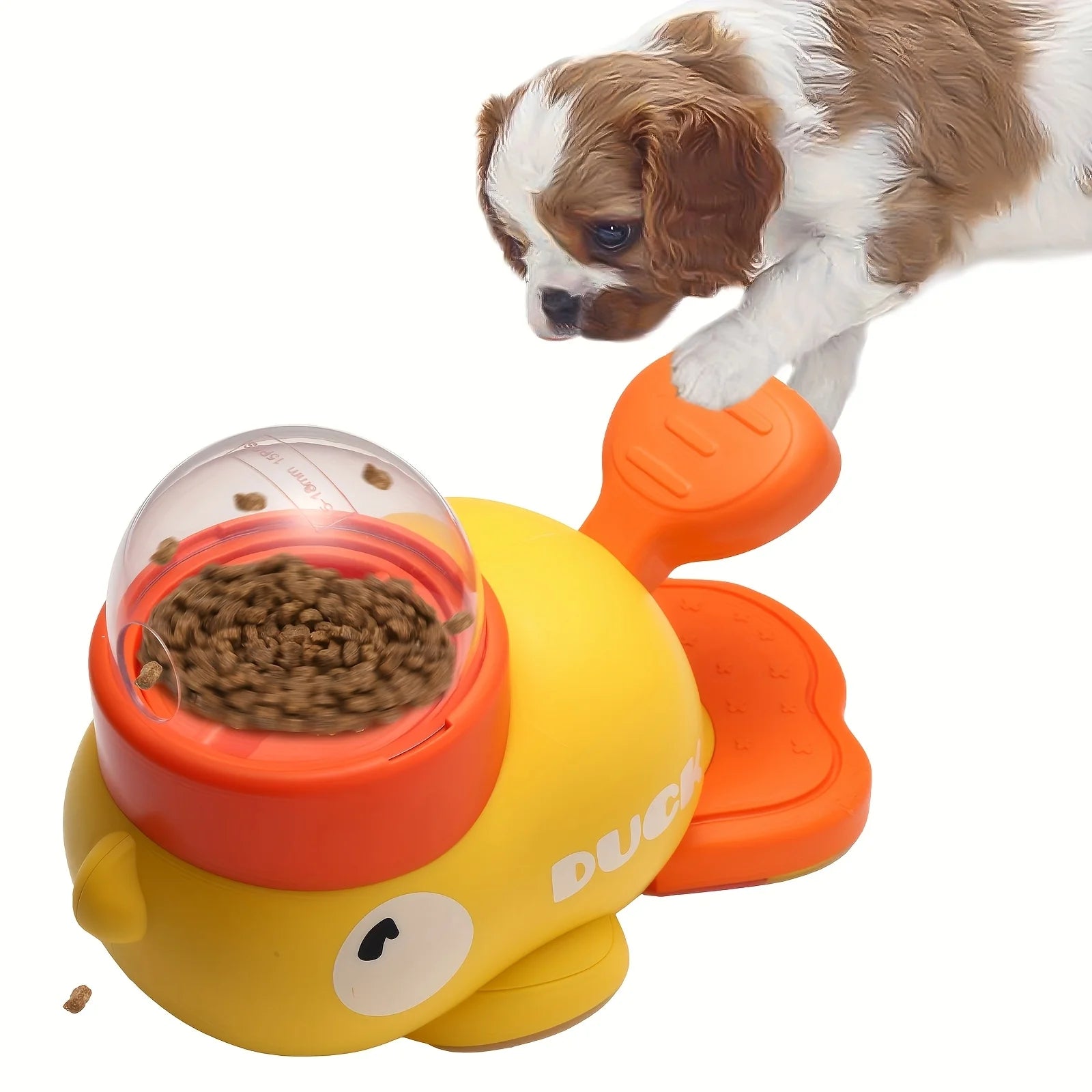 1 Yellow Duck-Shaped Interactive Dog Education Push Toy - Non-Electric, Manual Counting Dog Toy