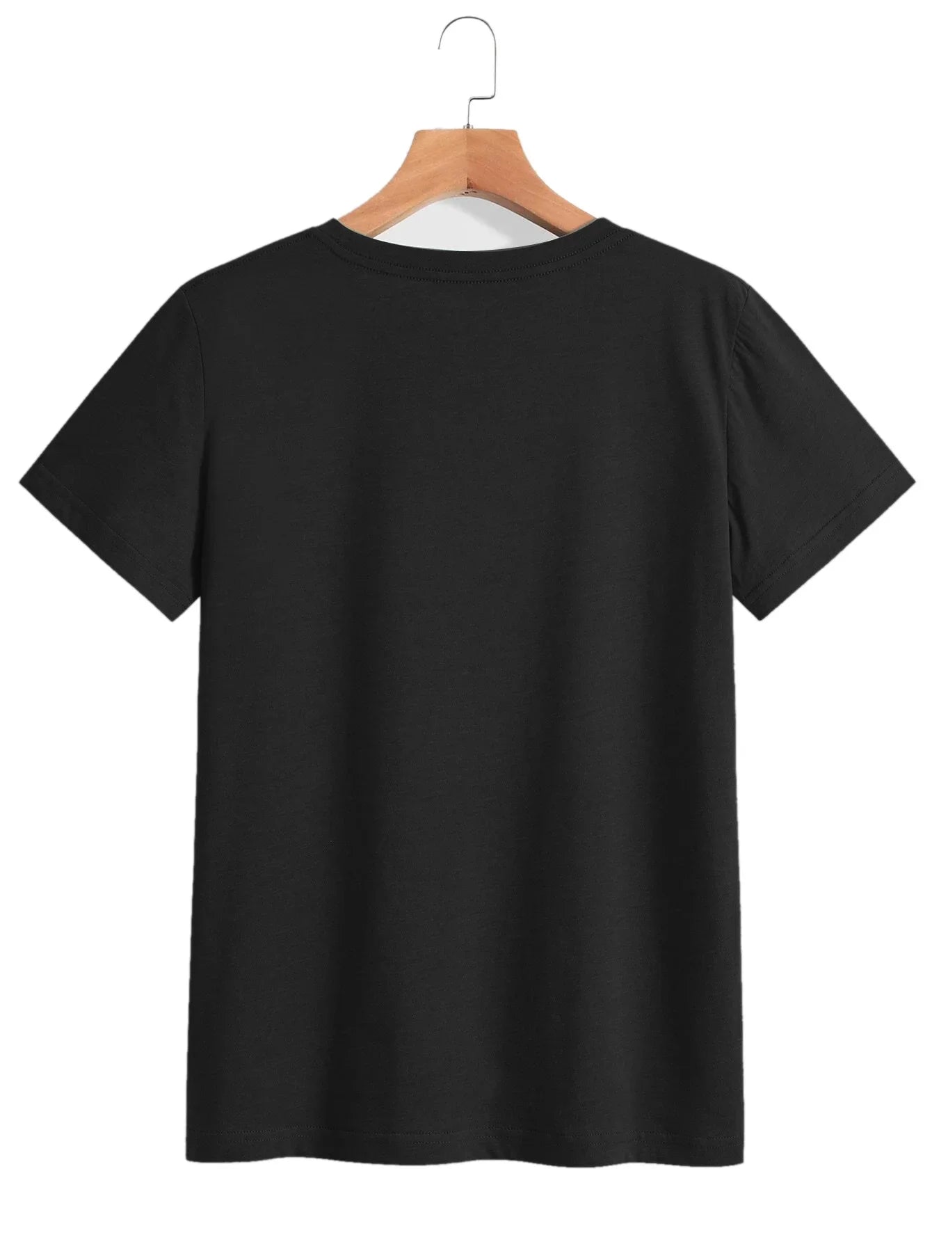 Casual Crew Neck T-Shirt, Polyester Blend with Slight Stretch, Short Sleeve, with Dog and 