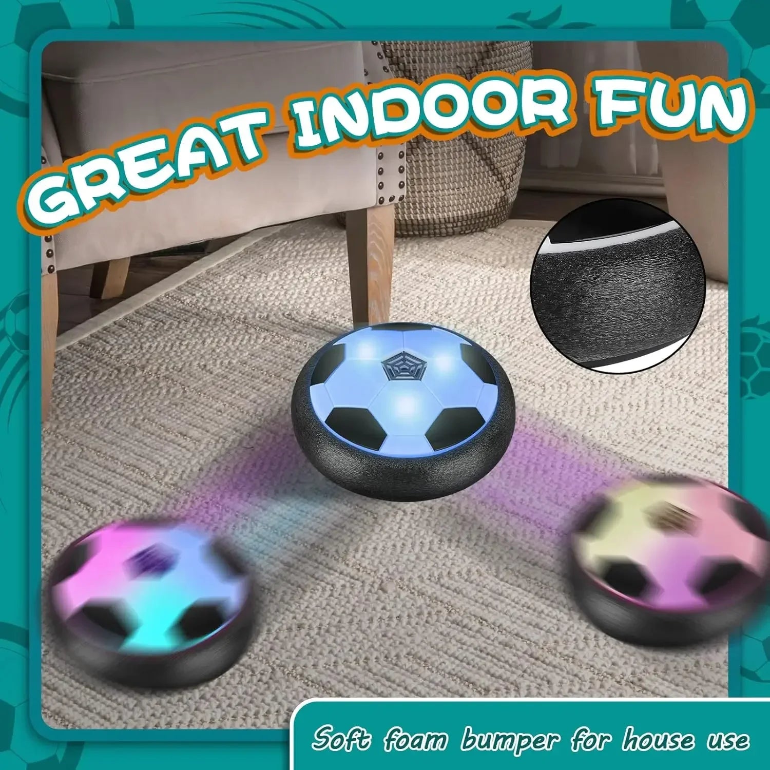 UFO Ball Dog Pet Interactive Toy Suspended Football with Music LED Light Indoor Game Pet Toy Ball Children's Birthday Gift