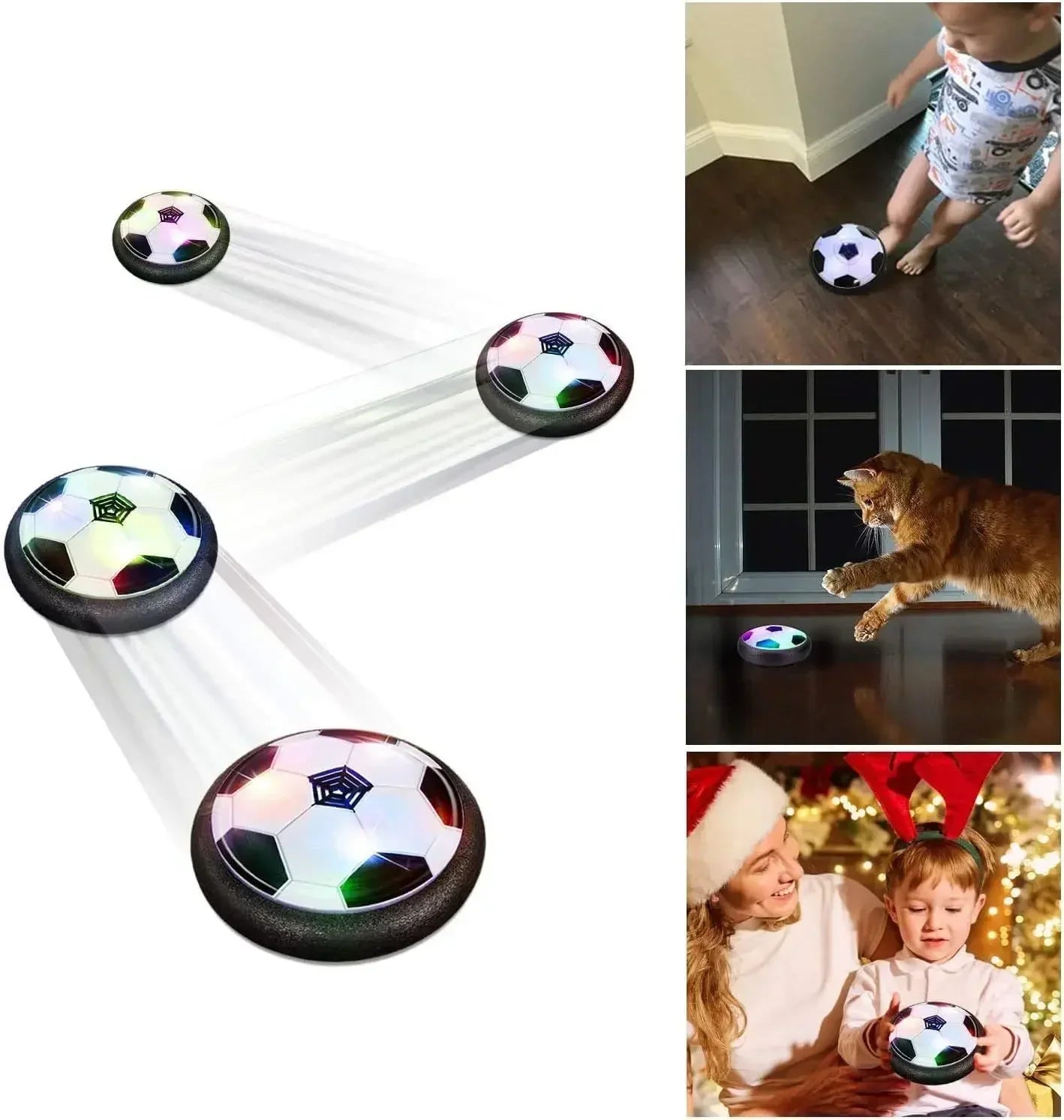 UFO Ball Dog Pet Interactive Toy Suspended Football with Music LED Light Indoor Game Pet Toy Ball Children's Birthday Gift