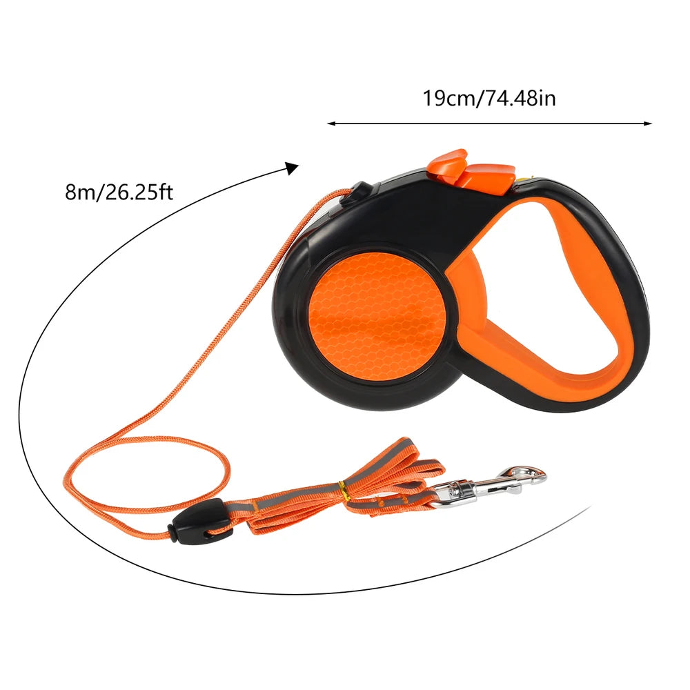 Automatic Retractable Reflective Dog Leashes Traction Rope Dogs Cat Walking Pet Leash Lead Automatic Extending Outdoor Training