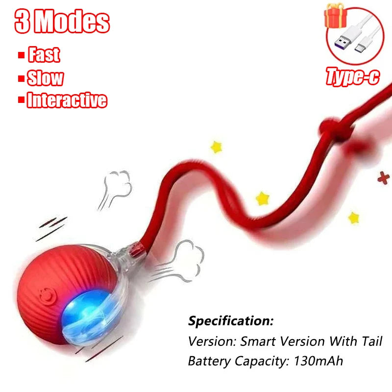 Smart Dog Interactive Ball Toys Automatic Rolling Ball Rechargeable Electric Pet Interactive Toy Dog Cat Training Imitate Mouse